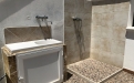 sink area and outdoor shower